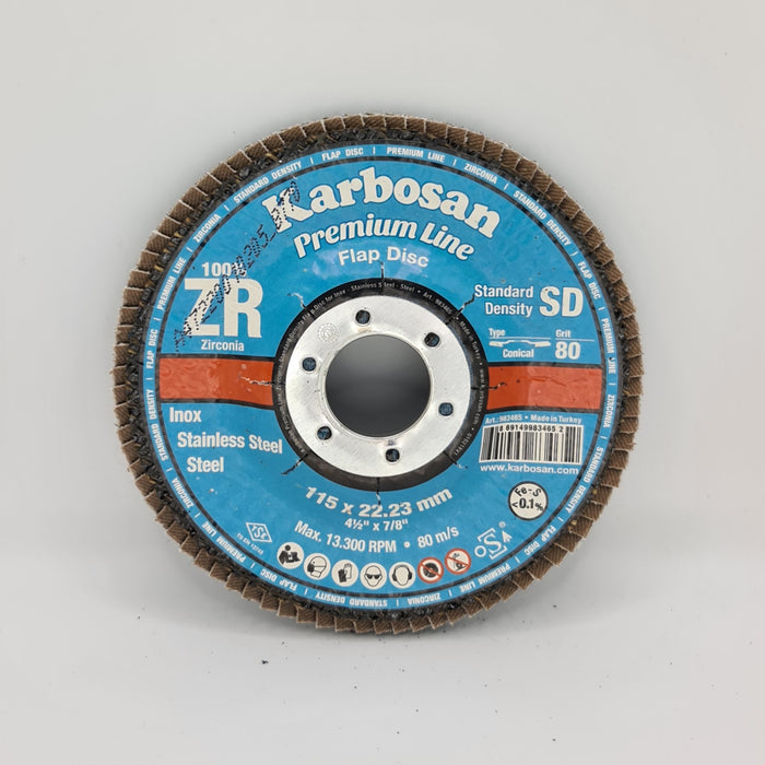 KARBOSAN ZIRCONIA 4.5'' FLAP DISC 80G